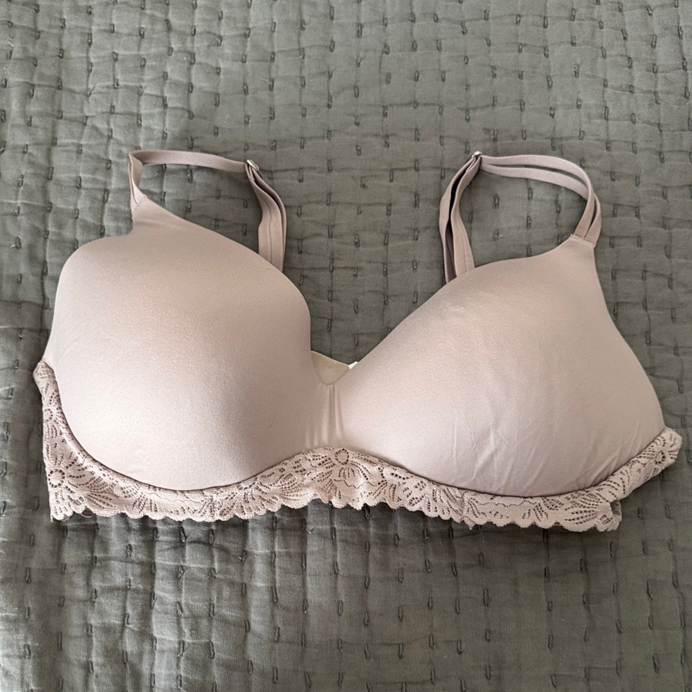 aerie Light Blush Lace-Trim Molded wireless real sunnie Bra
